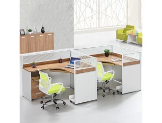 远昂家具四人位办公屏风桌椅，现代化组合办公家具