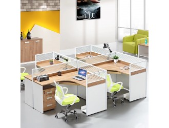 远昂家具现代化四人位组合办公屏风桌椅办公家具