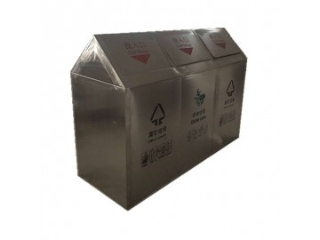 分类果皮箱 不锈钢三分类垃圾屋 厂家畅销产品