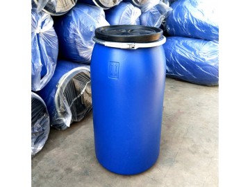 全新蓝色160L塑料桶 开口160升塑料桶抱箍桶