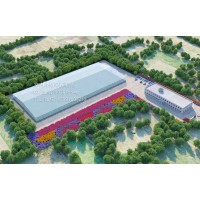 西安园林绿化效果图制作|厂房建筑鸟瞰图|工厂鸟览图